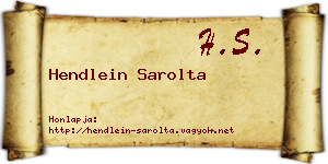 Hendlein Sarolta névjegykártya
